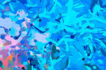 Digital art abstract pattern. Hand drawing modern style art print. Futuristic artwork. Contemporary painting wall decor. Oil on canvas. Brushstrokes of paint in warm colors. Psychedelic design.の写真素材