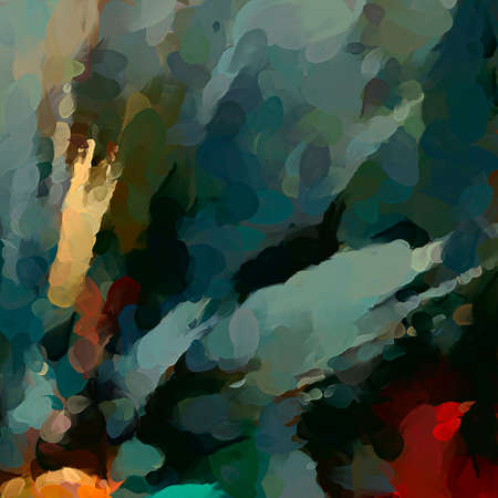 Digital art abstract pattern. Hand drawing modern style art print. Futuristic artwork. Contemporary painting wall decor. Oil on canvas. Brushstrokes of paint in warm colors. Psychedelic design.の写真素材