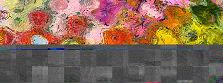 Oil painting abstract modern contemporary art for background decor. Bright and warm colors handmade...