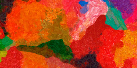 Oil painting abstract modern contemporary art for background decor. Bright and warm colors handmade...
