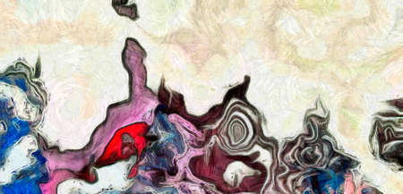 Modern painting wall art decor. Abstract drawing background. Design artwork. Brush strokes on canvas. Artistic pattern. Creative fashion print. Good as psychedelic poster. Surreal graphic abstraction.の写真素材