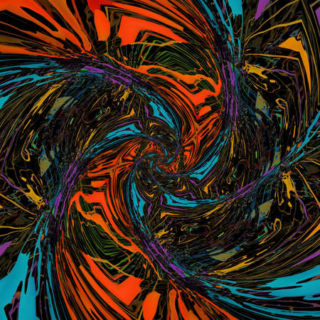 Abstract painting graphic fractal art. Creative template for decor backgrounds of covers, web banners, invitations or cards. Surreal bright print in digital oil and acrylic mixed impressionism style.の写真素材