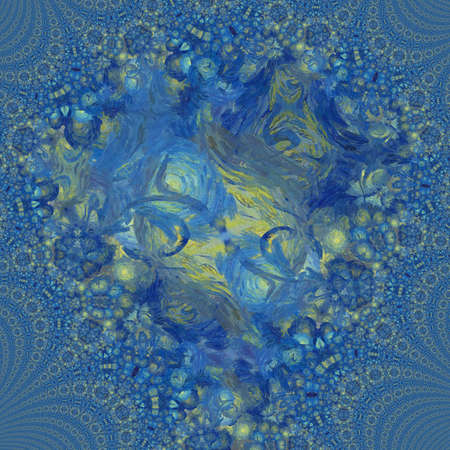 Fractal conceptual art. Abstract design pattern artwork. Graphic painting in modern style. Creative fashion decor for business cards, postcards, banners, invitations and other printed matter.の写真素材