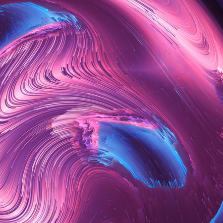 Abstract purple watercolor texture background. Oil painting style. Pastel pink elements and violet motifs fractal art. Cosmic graphic design pattern.の写真素材