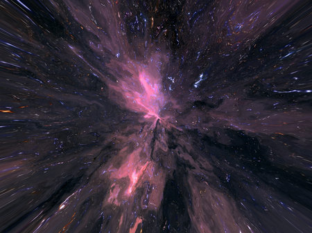 Abstract purple watercolor texture background. Oil painting style. Pastel pink elements and violet motifs fractal art. Cosmic graphic design pattern.の写真素材