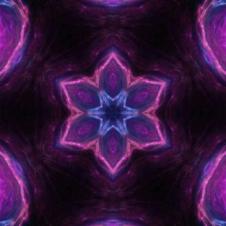 Abstract cosmic background for creative graphic design products decoration. Fashion backdrop pattern. Magic wallpaper. Purple and violet deep colors. Digital watercolor and oil painting. Mystery glow.の写真素材
