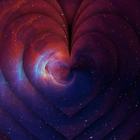 Abstract galaxy watercolor background. Colorful cosmic texture. Oil painting impressionism style.の写真素材