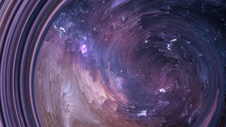 Abstract graphic watercolor background. Stylish fractal fashion art. Cosmic artwork. Artistic purple...