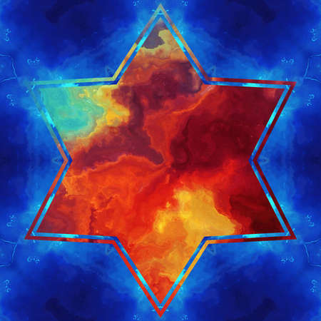 Abstract graphic watercolor background. Stylish fractal fashion art. Cosmic artwork. Artistic purple pattern. Trendy template for design production. Digital acrylic painting. Surreal fantasy style.の写真素材