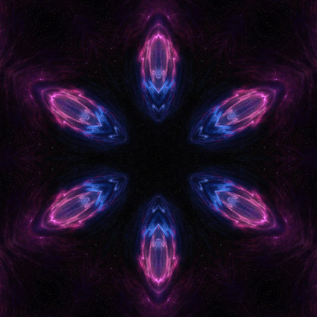 Abstract background with cosmic motifs. Surreal fractal style. Graphic liquid oil painting.