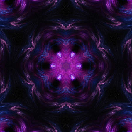 Abstract watercolor purple and violet fractal background. Stock. Good for decor banners, posters, music albums covers or invitations. Glowing texture for creative design. Cosmic wallpaper. Graphic artの写真素材