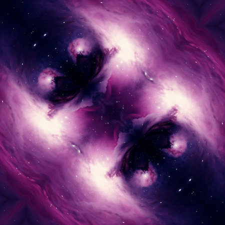 Abstract purple graphic watercolor background. Digital painting in oil imitation fractal art. Cosmic...
