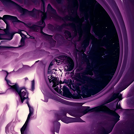 Abstract purple watercolor art. Fractal cosmic artwork. Digital graphic painting fantasy background....