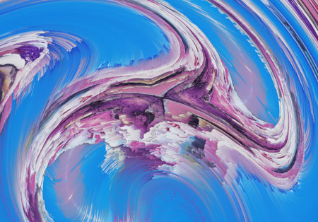 Surreal psychedelic watercolor and oil mixed art background in pastel colors. Unique fractal...
