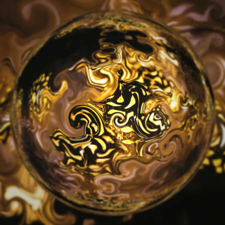 Abstract gold background. Fractal luxury art. Graphic painting golden artwork in oil imitation. Stock. Digital rich arabic texture. Wall art decor. Contemporary in modern style.の写真素材