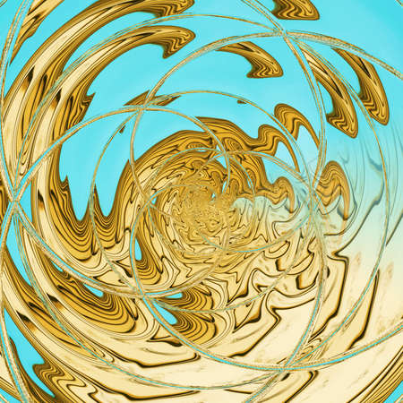 Abstract liquid gold graphic painting background. Back pattern for create rich and luxury production, card, invitation, album cover or poster design. Fashion golden fractal artwork. Digital art.の写真素材