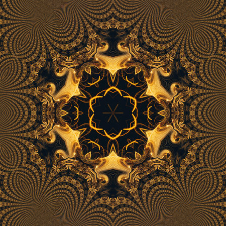 Abstract graphic painting golden background. Elite and rich pattern. Liquid gold fractal art.