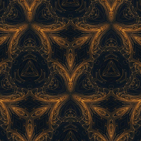 Abstract liquid gold graphic painting background. Back pattern for create rich and luxury production, card, invitation, album cover or poster design. Fashion golden fractal artwork. Digital art.の写真素材