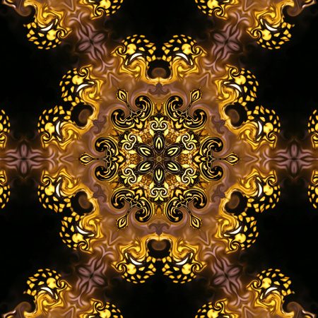 Abstract liquid gold graphic painting background. Back pattern for create rich and luxury...