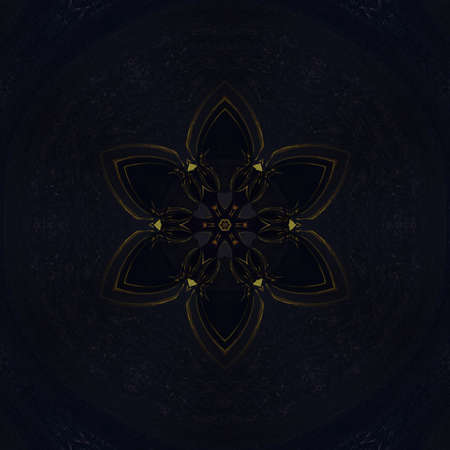 Liquid gold imitation design pattern. Real golden color abstract fractal art. Creative background in asian or arabic style. Rich luxury wallpaper. Wall decor print template.の写真素材