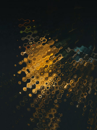 Liquid gold imitation design pattern. Real golden color abstract fractal art. Creative background in...