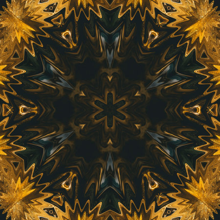 Rich liquid gold imitation graphic fractal art. Golden color background.