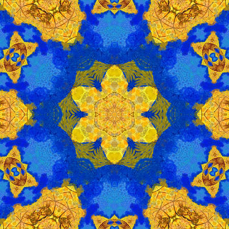 Abstract gold background. Fractal luxury art. Graphic painting golden artwork in oil imitation. Stock. Digital rich arabic texture. Wall art decor. Contemporary in modern style.の写真素材