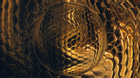 Abstract liquid gold design pattern. Graphic painting in golden color. Great as decor for rich and...