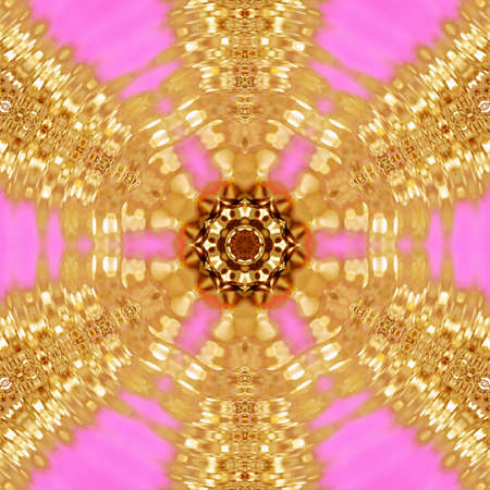 Rich liquid gold imitation graphic fractal art. Golden color background.の写真素材