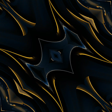 Rich liquid gold imitation graphic fractal art. Golden color background.