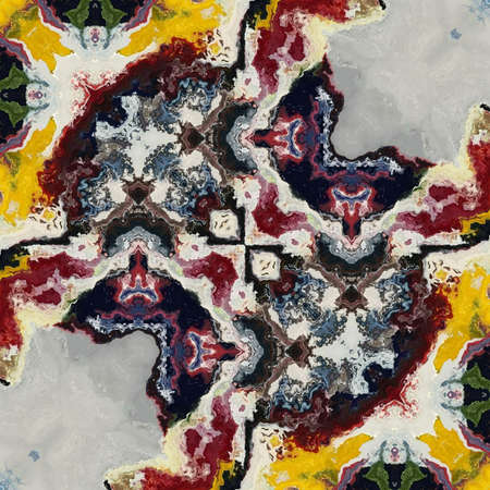 Pretty acrylic painting abstraction. Print art for wall decor. Pastel colors spring collection. Chaotic conceptual brush strokes on canvas. Warm watercolor background for creative graphic design.の写真素材