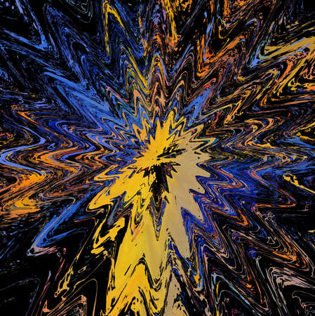 Digital art abstract pattern. Pastel colors modern style art print. Futuristic artwork. Contemporary painting wall decor. Watercolor on paper. Brushstrokes of paint in warm colors. Psychedelic design.の写真素材