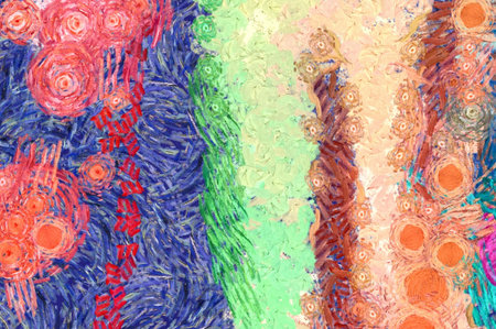 Modern painting wall art decor. Abstract drawing background. Vincent Van Gogh impressionism. Brush...