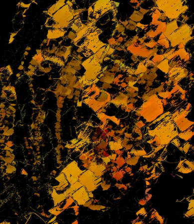 Graphic painting rich design abstraction for wall art decor print as poster or canvas, decoration printed production, commercial ad banners or web using. Golden color background. Liquid gold imitationの写真素材