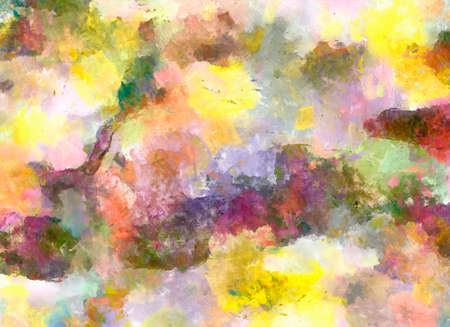 Oil pastel drawing. Abstract color background. Fine art print. Impressionism style abstraction. Modern surrealism painting. Good as wall decor poster. Stock. Surreal design. Handmade texture template.の写真素材