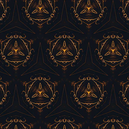Abstract liquid gold design pattern. Graphic painting in golden color. Great as decor for rich and luxury products. Fashion print. Creative background in stylish motifs.の写真素材