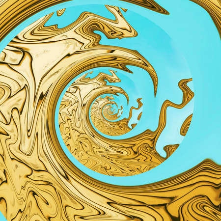 Abstract gold background. Fractal luxury art. Graphic painting golden artwork in oil imitation. Stock. Digital rich arabic texture. Wall art decor. Contemporary in modern style.の写真素材