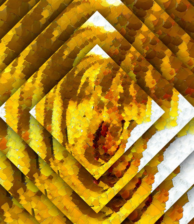 Liquid gold imitation design pattern. Real golden color abstract fractal art. Creative background in...