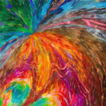 Oil pastel drawing. Abstract color background. Fine art print. Impressionism style abstraction. Modern surrealism painting. Good as wall decor poster. Stock. Surreal design. Handmade texture template.の写真素材