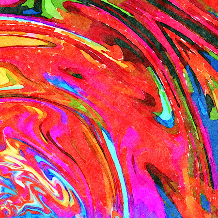 Abstract painting, Wall art, Canvas print, Oil paint, Modern drawing, Textured brushstrokes, Contemporary impressionism style, Warm fancy colors, Psychedelic design pattern, surreal fine artの写真素材