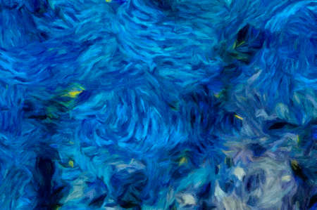 Abstract texture background. Digital painting in Vincent Van Gogh style artwork. Hand drawn artistic pattern. Modern art. Good for printed pictures, postcards, posters or wallpapers and textile print.の写真素材