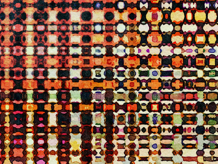 Abstract design pattern in happy bright colors, warm volume brush strokes on canvas, template...