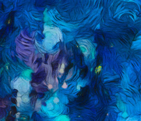 Abstract texture background. Digital painting in Vincent Van Gogh style artwork. Hand drawn artistic pattern. Modern art. Good for printed pictures, postcards, posters or wallpapers and textile print.の写真素材