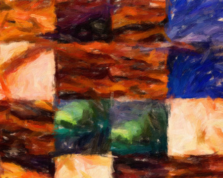 Abstract painting in oil background, splashes of paint on canvas, template for create design textile...