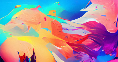 Abstract simple minimalism fantasy abstract background, fade matte color vibrant colorful art design...
