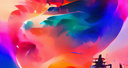 Creative modern painting colorful abstraction, fashion design pattern background, creative texture...