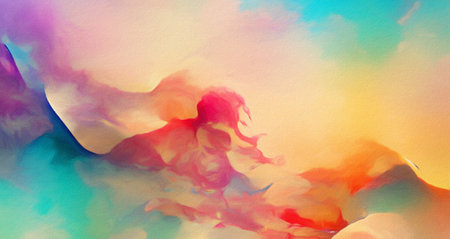 Wall art painting for print or creative design, decorationの写真素材