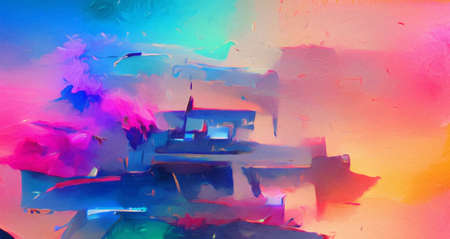 Wall art painting for print or creative design, decorationの写真素材