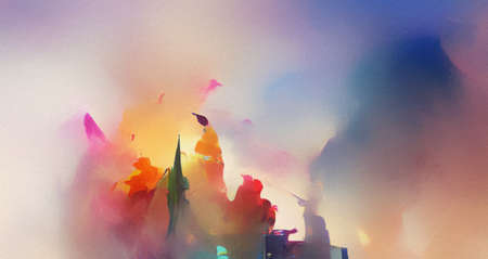 Wall art painting for print or creative design, decorationの写真素材