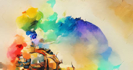 Wall art painting for print or creative design, decorationの写真素材